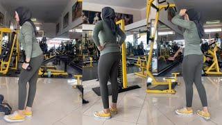 Hijab Style Try On Stelan Olah Raga Wanita Celana Legging Gym Basic Polos