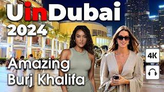 Dubai Live 247  Amazing Burj Khalifa City Center  4K  Walking Tour