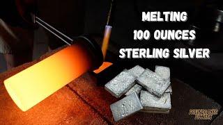 MELTING *100 OUNCES* OF STERLING SILVER INTO 10oz  BARS