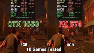 Nvidia GTX 1650 vs AMD RX 570 in 2024  10 Games Tested