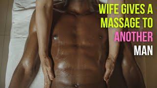 Mature Woman Massages a Handsome Black Man