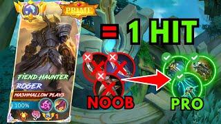 TOP GLOBAL ROGER BUILD & EMBLEM 1 HIT MUST TRY │ BUILD TOP 1 GLOBAL ROGER  MLBB