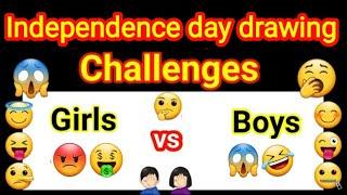 Independence day drawing  Girl vs boy Independence day drawing  Independence day drawing Challenge