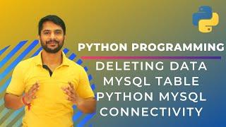 Deleting MySQL Data Thorough Python Code  Python MySQL Connectivity  In Hindi