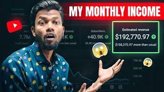 My Monthly Youtube Income 1.5 Crore   $192770   Manoj Dey Earning ?