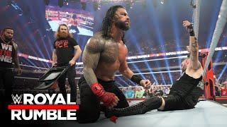 Sami Zayn smashes Roman Reigns with a steel chair WWE Royal Rumble 2023 highlights