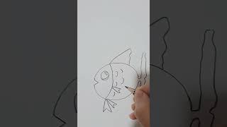 تعلم رسم السمكه ببساطه 