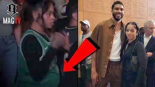 Jayson Tatums GF Ella Mai Spotted With A Baby Bump During His Championship Celebration 