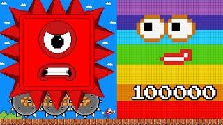 Marios Mega Numberblocks 1 vs 100.000 Numberblocks in Maze Mayhem  Game Animation