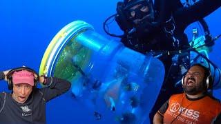 Divers React to Hilarious Fish Collecting deep underwater