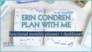Erin Condren Monthly Planner Functional Plan with Me DIY Dashboard Pages Super Long Planning Session
