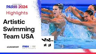 Team USA SILVER MEDAL Performance in Artistic Swimming Free Routine   #Paris2024 #Olympics