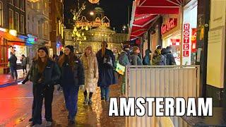  AMSTERDAM Winter Evening Walk 2024  Most Depressing Day of the Year - BLUE MONDAY  4K video