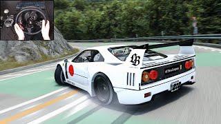 Drifting Ferrari F40 Liberty Walk - Assetto Corsa Steering Wheel + Shifter