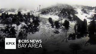 Rare summer snow dusts the High Sierra