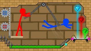 Watergirl and Fireboy Stickman animation Light Temple Diamond Parkour 2.