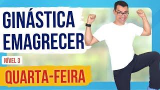 GINÁSTICA FÁCIL PARA EMAGRECER EM CASA  Quarta-feira  Para Iniciantes  Nível 3