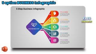 94.Free PowerPoint - 5 Option Business Infographic Template  Design Template  Office 365