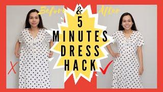 5 Minutes Dress Tricks Tutorial  Dress Alterations you can Do at Home EASY & SIMPLE TO DO