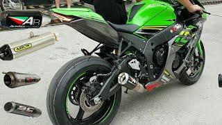 Kawasaki ZX10r loudest exhaust SC project RacefitArrowM4Austin racingAkrapovicScorpionGraves