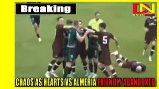 Chaos as Hearts vs Almeria friendly abandoned after punches thrown and coaches square up