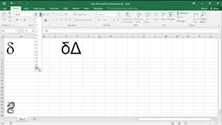 How to create the delta symbol in excel