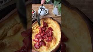 Roasted Strawberry Dutch Baby Pancake #cooking #pancake #strawberry #recipe #kichca #sweet