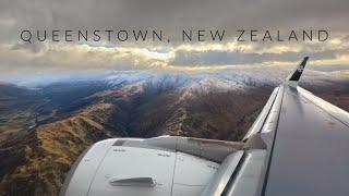 Flying into Queenstown Airport  New Zealand  4K