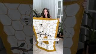 Buzzing Bee Free Crochet Blanket Pattern #crochetpattern