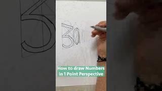 How to Draw Numbers in 1 point perspective #perspective #1pointperspective  #numbersinperspective