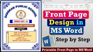 How to make Front Page in Microsoft Word  Front page design for school project  Front page Design