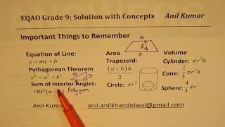 2016 EQAO Grade 9 Math Part 1 Solved by Anil Kumar