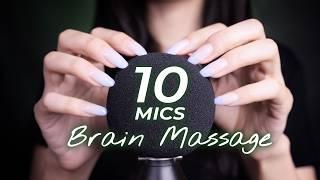 ASMR Brain Massage on 10 Different Mics No Talking