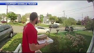 Heroic Video Pizza delivery driver trips suspect ending high-speed police chase