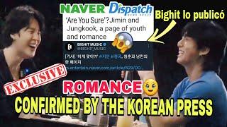 Confirmed by the Korean PressJikook Romance  Bighit also confirmed it  #jikook