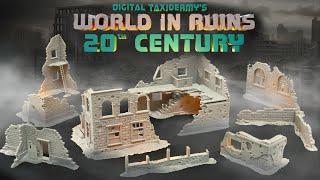 World in Ruins - 20th Century - 3D Print Modern ruined buildings Scatter for Tabletop Wargaming