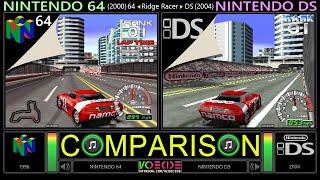 Ridge Racer 64 vs DS Nintendo 64 vs Nintendo DS Side by Side Comparison