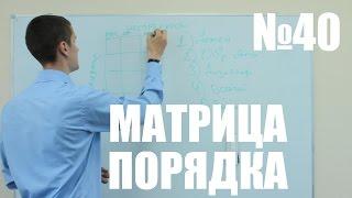 Как расставлять приоритеты в задачах.  Уроки-тайм менеджмента  №40.  Матрица Порядка