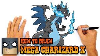 How to Draw Mega Charizard X  Pokemon