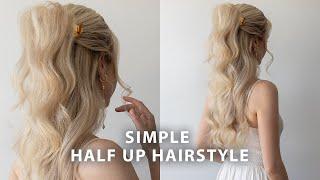 How To Half Up Half Down Hair Tutorial  Simple Hairstyle for Medium - Long Hair