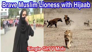 Brave Muslim Girl  Lioness with Hijaab