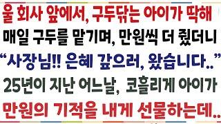 반전신청사연울 회사앞에서 구두닦는 아이가 가슴아파 매일 만원씩 쥐어줬더니 오늘 구두좀 맡겨보시겠어요? 감쪽같이 사라졌던 아이가 25년 후신청사연사이다썰사연라디오