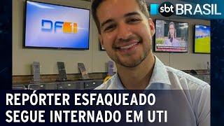 Repórter da TV Globo apresenta melhora mas segue na UTI  SBT Brasil 16042022