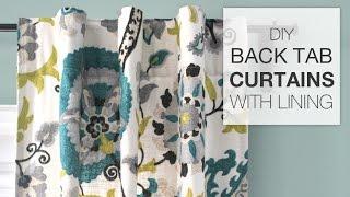 How to Sew Lined Back Tab Curtains Tutorial