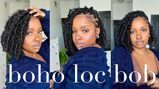 Knotless Boho Loc Bob On “Longer” Hair