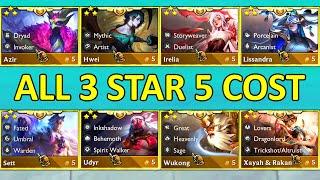 Set 11 ALL 5 Cost Units 3 Star ⭐⭐⭐