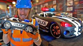 Handyman Hal builds Custom Police Car at Ridemakerz  RC Cars for Kids  Fun Videos for Kids