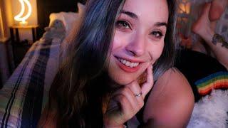 ASMR Loving Girlfriend Helps You Fall Asleep  Personal Attention Face Tracing Kisses