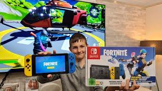 Nintendo Switch Fortnite Edition unboxing & demo on LG CX OLED TV