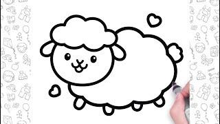 Easy Sheep Drawing Step By Step  How to Draw a Sheep For Kids